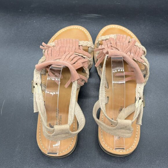 American Eagle pink fringe gladiator sandal womens size 9 casual summer spring - Picture 4 of 6
